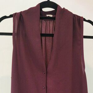 Aritiza Wilfred Deep Purple Flowy Sleeveless Blouse